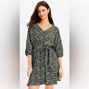 LOFT Petite Floral Dolman Sleeve Dress